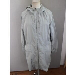 Lululemon Pack & Glyde Jacket 10 Silver Drop Gray Hooded Full Zip Long Jacket